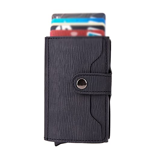 TLMDXTEU Kreditkartenetui für Damen und Herren Kreditkartenetui Kartenetui Automatisches Pop-up-Kartenetui mit Münzfach(Black) von TLMDXTEU