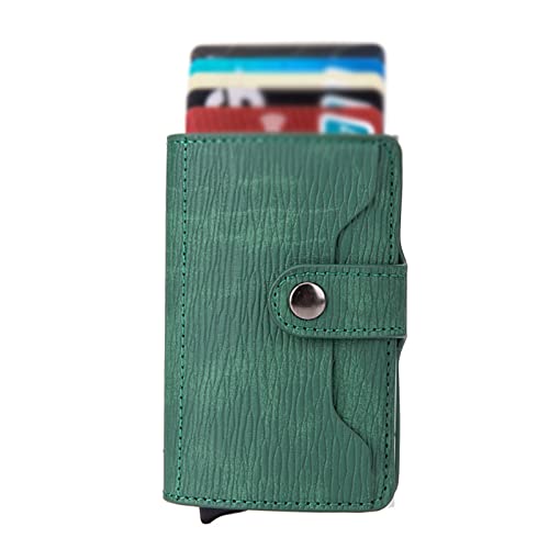 TLMDXTEU Kreditkartenetui für Damen und Herren Kreditkartenetui Kartenetui Automatisches Pop-up-Kartenetui mit Münzfach(Grün) von TLMDXTEU