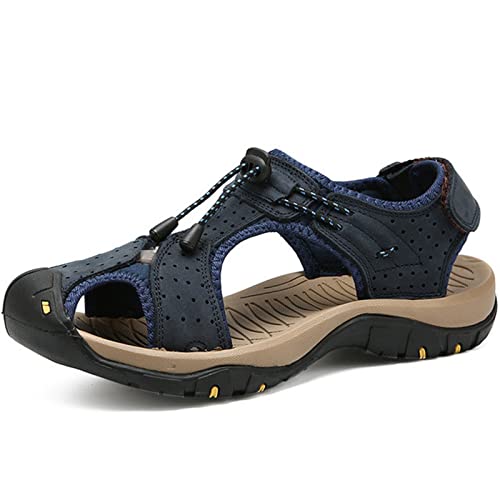TLMDXTEU Sandalen Herren Sandalen atmungsaktive Wanderschuhe im Freien Strandsandalen im Freien Für Reisen und Spaziergänge(Blau,44 EU) von TLMDXTEU
