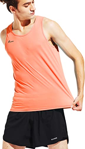 TLRUN Herren Lauf-Tank Top Ultra Leicht Marathon Singlet Shirts Dry Fit Workout Ärmelloses T-Shirt, Pink, Mittel von TLRUN