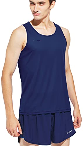 TLRUN Ultraleichtes Laufshirt für Herren, Marathon-Tanktop, Dry Fit, Workout, ärmellos - Blau - Groß von TLRUN