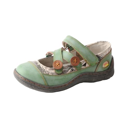 TMA EYES Damen Casual Schuhe mit Klettverschluss Design, Retro und niedliche Flachschuhe(Grün,39 TMA EYES Damen Casual Schuhe mit Klettverschluss Design, Retro und niedliche Flachschuhe(Grün,39 von TMA EYES