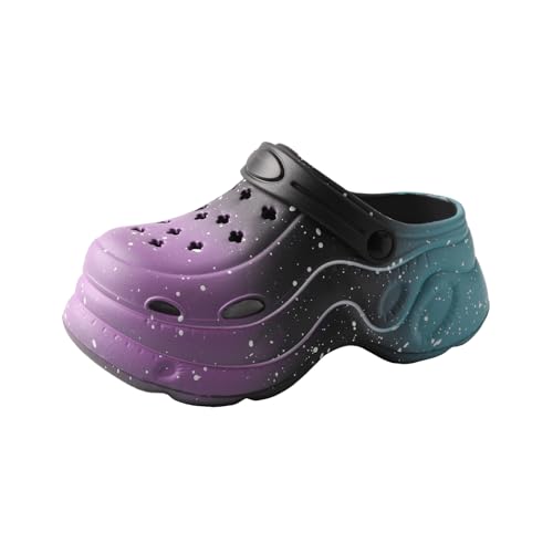 TMA EYES Damen Classic Clogs Bequeme und atmungsaktive weiche Hausschuhe Slip On Dias Schuhe Strand Sandalen（Lila，38/39） von TMA EYES