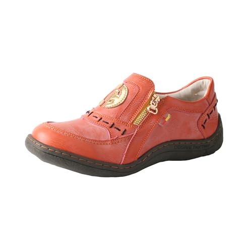 TMA EYES Damen Hand genähte modische und Bequeme Wanderschuhe（Orange,41 von TMA EYES