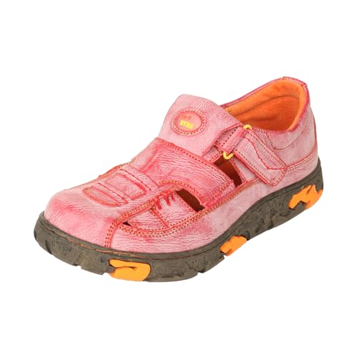 TMA EYES Damen Leder Schuhe Outdoor Wanderschuhe Wasserdichte Athletische Sportschuhe Closed Toe Sandalen(Rot,42) von TMA EYES