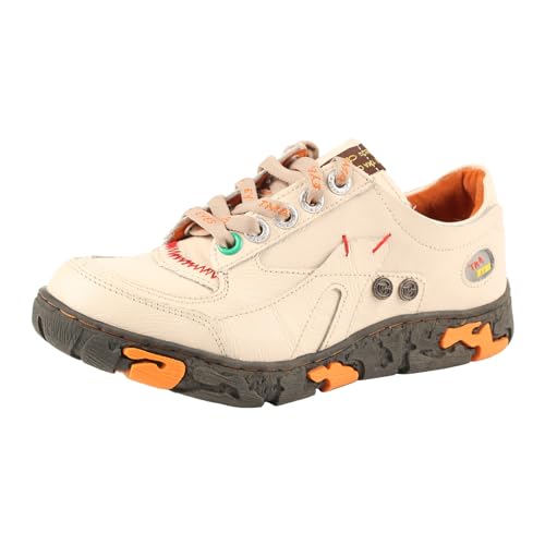 TMA EYES Damen Leder Weiche Sohle Rutschfeste Schnürschuhe Walkingschuhe, Weiss/opulenter Garten, 39.5 EU von TMA EYES
