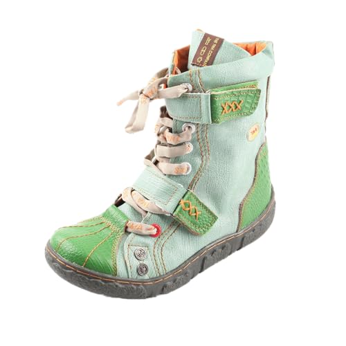 TMA EYES Damen PU Futter Flache Stiefeletten mit Reißverschluss - Perfekt für Freizeitkleidung, Grün , 39 EU von TMA EYES