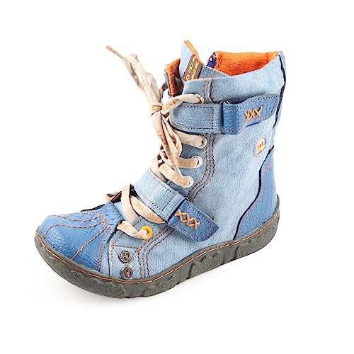 TMA EYES Damen PU Futter Flache Stiefeletten mit Reißverschluss für Freizeitstiefel, Blau, 39 EU von TMA EYES