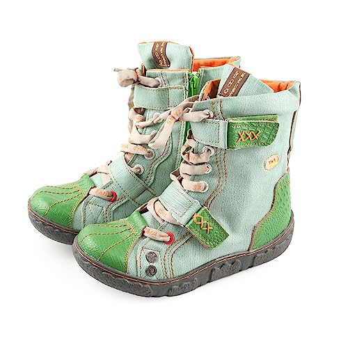 TMA EYES Damen PU Futter Flache Stiefeletten mit Reißverschluss für Freizeitstiefel, Grün , 41 EU von TMA EYES
