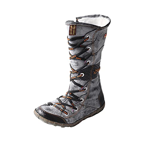 TMA EYES Damen Schnee Mode Stiefel Plüsch weiche Wade Stiefel für Damen mit Kunstpelz Futter Seite Reißverschluss, Schwarz, 40.5 EU von TMA EYES