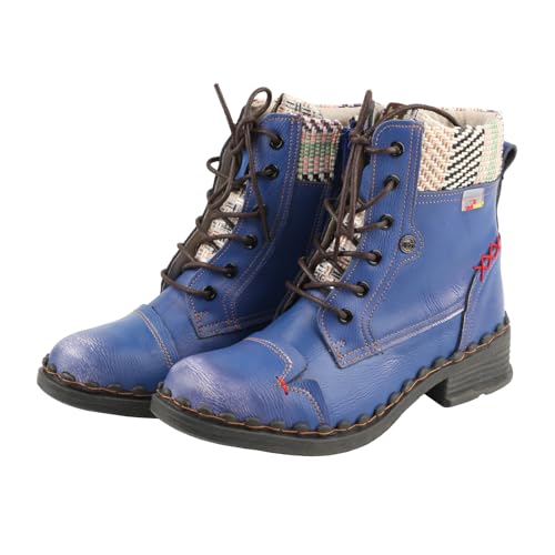 TMA EYES Damen modische Stiefeletten mit niedrigem Absatz und seitlichem Reißverschluss(Blau,40) von TMA EYES