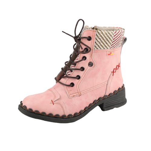 TMA EYES Damen modische Stiefeletten mit niedrigem Absatz und seitlichem Reißverschluss(Pink,36) von TMA EYES