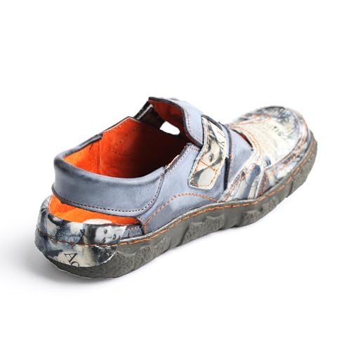 TMA EYES Lässiger Damen-Sneaker aus atmungsaktivem Leder mit Klettverschluss, Schwarz, 38.5 EU von TMA EYES