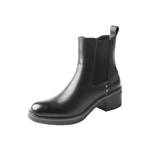 TMA EYES SchwarzStylische Damen Stiefeletten mit elastischem Seiteneinsatz und stabilen Absätzen(schwarz,39) von TMA EYES