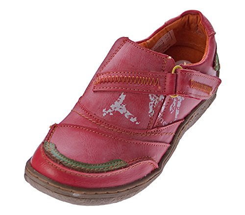 TMA Comfort Damen Leder Schuhe Turnschuhe Rot Slipper Sneakers Halbschuhe Ziernähte Gr. 36 von TMA