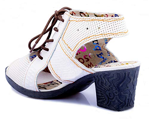 TMA 1166 Damen Sandaletten Leder weiß - EUR 39 von TMA