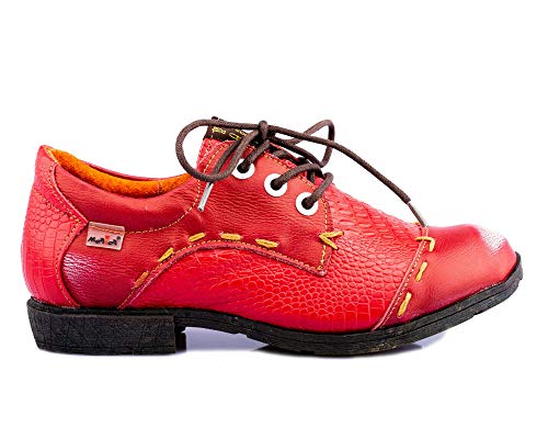 TMA 1818 Damen Halbschuhe Leder rot - EUR 37 von TMA