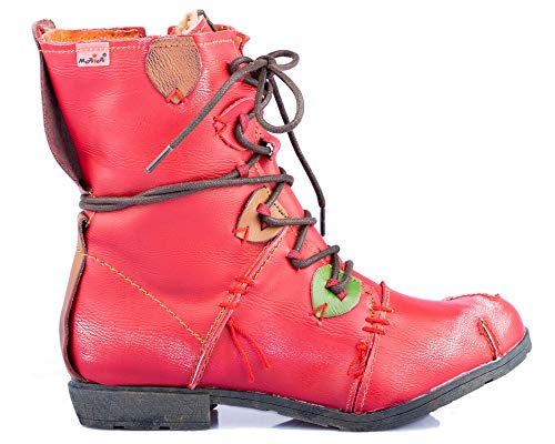 TMA 1868 Damen Stiefeletten gefüttert rot - EUR 36 von TMA