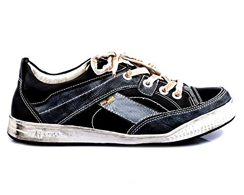 TMA 4199 Herren Halbschuh Sneaker Schnürschuh Leder schwarz alle Größen 41-46 EUR 43 von TMA
