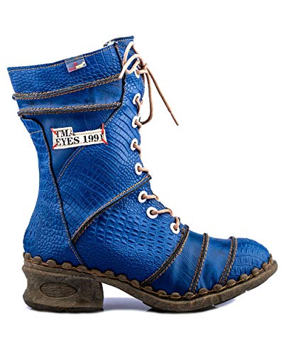 TMA 5199 Damen Stiefel Leder gefüttert blau - EUR 39 von TMA