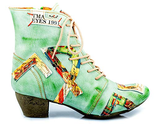 TMA 6171 Damen Stiefeletten Leder grün - EUR 38 von TMA