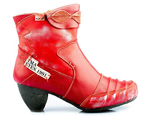 TMA 8909 Damen Stiefeletten Leder rot - EUR 37 von TMA