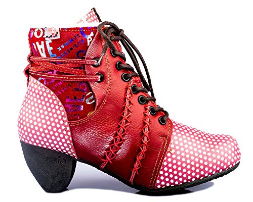 TMA 8979F Damen Stiefeletten Leder gefüttert rot - EUR 37 von TMA