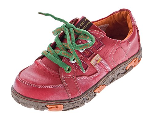 TMA Comfort Damen Leder Schuhe Schnürer 4181 Sneakers Rot Turnschuhe Halbschuhe Gr. 37 von TMA