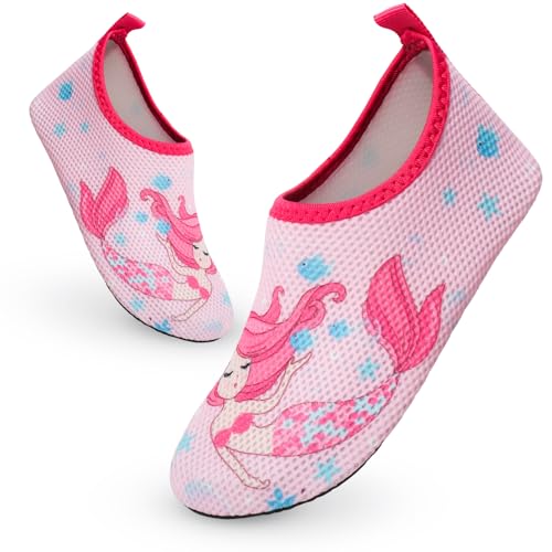 TMEOG Badeschuhe Kinder Wasserschuhe Kleinkind Aquaschuhe rutschfeste Schwimmschuhe Schnell Trocknend Strandschuhe Surfschuhe Badeschuhe für Kinder Jungen Mädchen von TMEOG