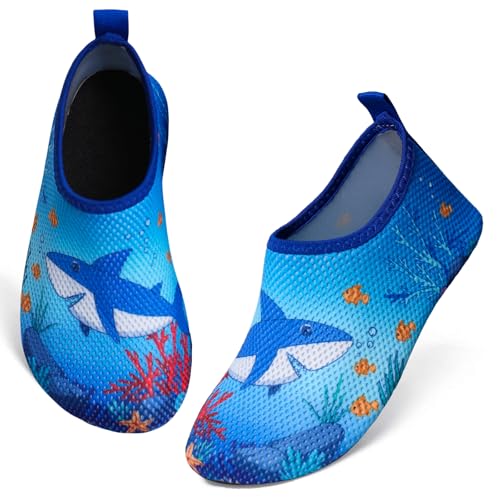 TMEOG Badeschuhe Kinder Wasserschuhe Kleinkind Aquaschuhe rutschfeste Schwimmschuhe Schnell Trocknend Strandschuhe Surfschuhe Badeschuhe für Kinder Jungen Mädchen von TMEOG