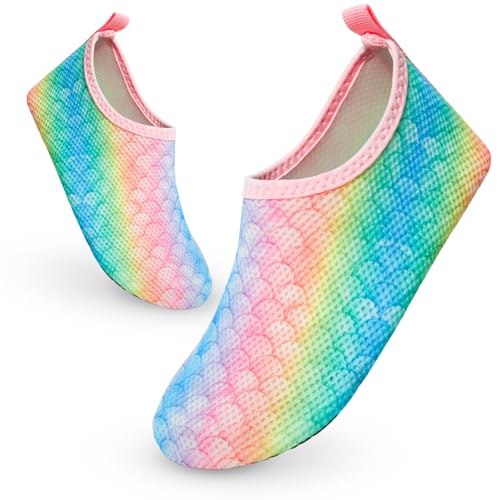 TMEOG Badeschuhe Kinder Wasserschuhe Kleinkind Aquaschuhe rutschfeste Schwimmschuhe Schnell Trocknend Strandschuhe Surfschuhe Badeschuhe für Kinder Jungen Mädchen von TMEOG