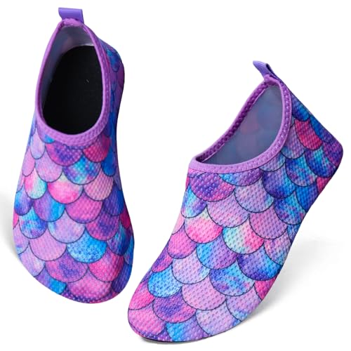 TMEOG Badeschuhe Kinder Wasserschuhe Kleinkind Aquaschuhe rutschfeste Schwimmschuhe Schnell Trocknend Strandschuhe Surfschuhe Badeschuhe für Kinder Jungen Mädchen von TMEOG