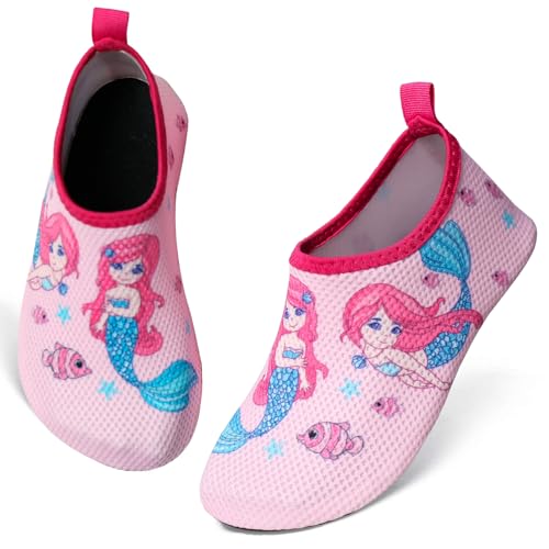 TMEOG Badeschuhe Kinder Wasserschuhe Kleinkind Aquaschuhe rutschfeste Schwimmschuhe Schnell Trocknend Strandschuhe Surfschuhe Badeschuhe für Kinder Jungen Mädchen von TMEOG