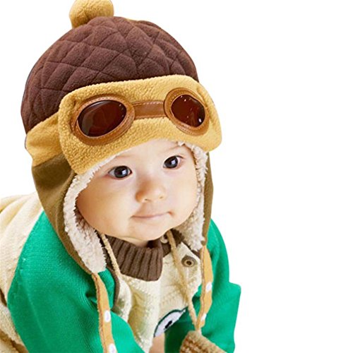 TMEOG Mütze Baby Junge Mädchen Warme Hut Wintermütze Strickmützen Schlupfmütze Beanie Ballonmütze Mützen Haube Kapuze Mützen Hüte (Braun) von TMEOG