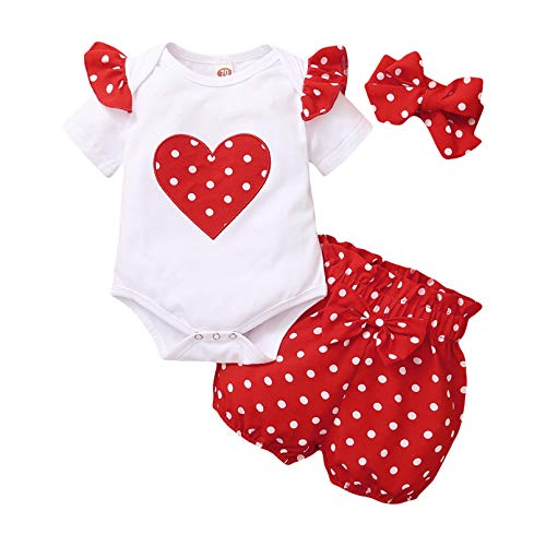 TMEOG Neugeborenes Baby Mädchen Kleidung Kurzarm Brief Print Strampler + Hosen + Stirnband Schöne Mode Casual Sommer Newborn Baby Set von TMEOG