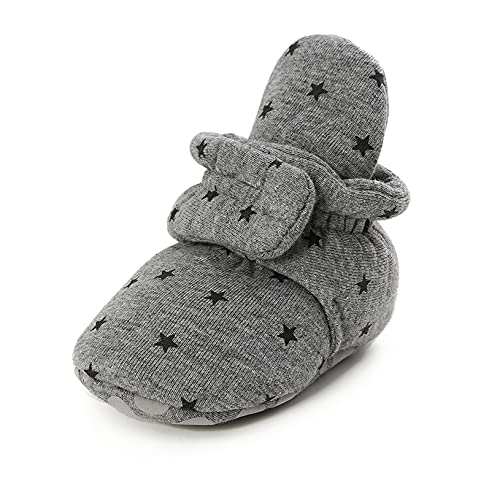 TMEOG Unisex-Baby Neugeborenes Fleece Booties Bio Baumwoll-Futter und rutschfeste Greifer Winterschuhe von TMEOG