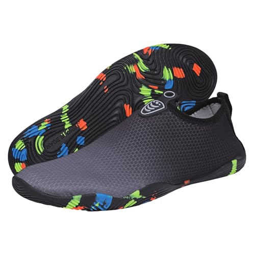 Wasserschuhe, Barfußschuhe, Herren, Damen, Schwimmen, Aqua, Meer, Nassschuhe, Pool, Neoprenanzug, Surf, Paddel, Boardschuhe, leicht, Segeln, Rock, Riff, Sand, Fluss, Schwarz , 42 2/3 EU Wasserschuhe, Barfußschuhe, Herren, Damen, Schwimmen, Aqua, Meer, Nassschuhe, Pool, Neoprenanzug, Surf, Paddel, Boardschuhe, leicht, Segeln, Rock, Riff, Sand, Fluss, Schwarz , 42 2/3 EU von TMEOG