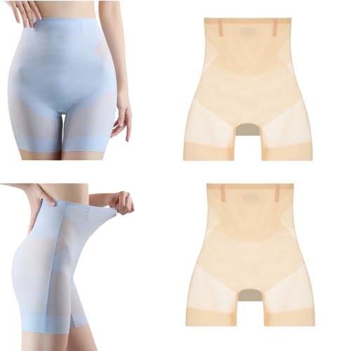 TMERIC Ultra Slim Tummy Control Hip Lift Panties,High Waist Shapewear Panties for Women,Comfortable High Elastic Seamless Ice Silk Cooling Body Shaper Underwear. (L, 2Pcs Skin Color) von TMERIC
