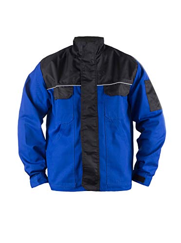 TMG® Arbeitsjacke Herren mit reflektierenden Streifen | strapazierfähig & atmungsaktiv | multifunktional | blau 2XL von TMG INTERNATIONAL Textile Management Group