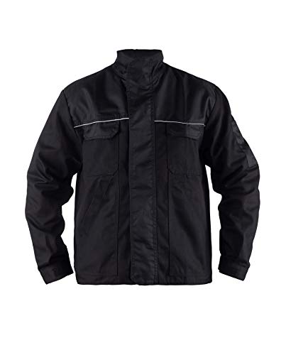 TMG® Arbeitsjacke für Männer, multifunktionale Bundjacke mit reflektierenden Streifen Schwarz 2XL von TMG INTERNATIONAL Textile Management Group