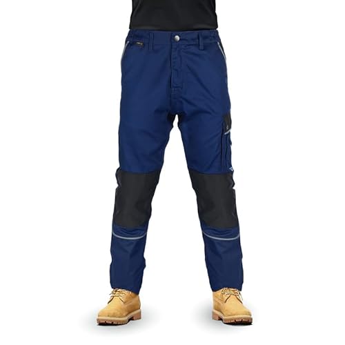TMG® Lange Arbeitshose für Herren, mit Kniepolstertaschen, viel Stauraum, Männer, Navy 56 von TMG INTERNATIONAL Textile Management Group