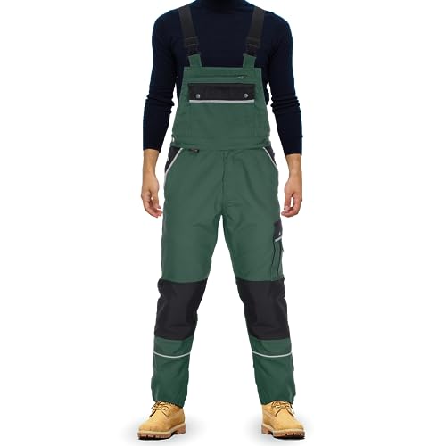 TMG® | Lange Arbeitslatzhose Herren, Grüne Latzhose mit Kniepolstertaschen aus Cordura, viel Stauraum, robust | 27 von TMG INTERNATIONAL Textile Management Group
