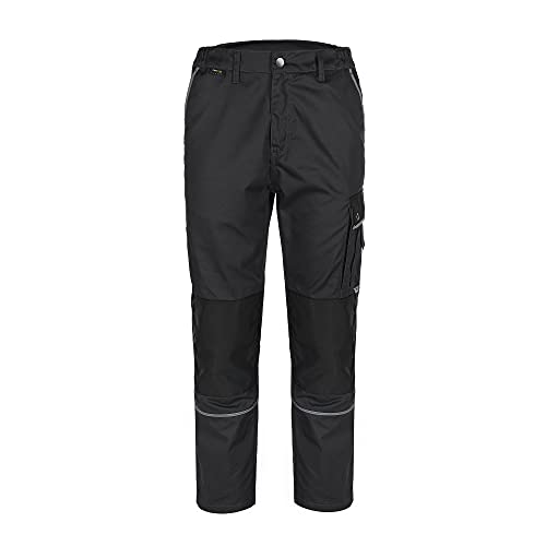 TMG | Leichte Arbeitshose für Herren, lang, ideal für Sommer, Schwarze Cargohose mit Kniepolster, mit Taschen | Gr. 52 von TMG INTERNATIONAL Textile Management Group