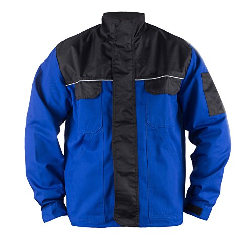 TMG® Arbeitsjacke für Männer, multifunktionale Bundjacke mit reflektierenden Streifen Blau 4XL von TMG INTERNATIONAL Textile Management Group