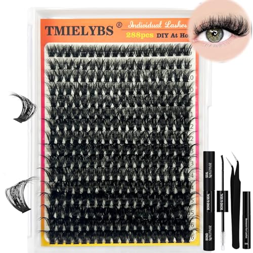 Fluffy Eyelash Extension Kit 100D 288pcs Volume Lash Clusters Kit 9-16mm D Curl Individual Lashes Clusters DIY Lash Extension Kit Clusters Lash with Bond and Remover Lash Applicator by TMIELYBS Fluffy Eyelash Extension Kit 100D 288pcs Volume Lash Clusters Kit 9-16mm D Curl Individual Lashes Clusters DIY Lash Extension Kit Clusters Lash with Bond and Remover Lash Applicator by TMIELYBS von TMIELYBS