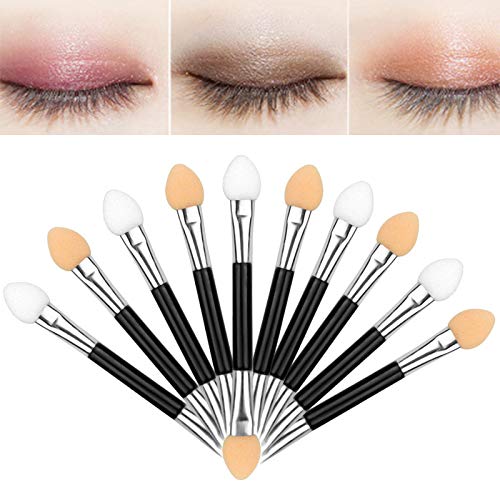 10pcs Einweg Lidschatten Applikator Lidschattenpinsel, Sponge Eyeshadow Brush, Lidschatten Pinsel Dual Color Gummi Schwamm Make-Up Pinsel Lidschatten Make-Up-Tool Applikator von TMISHION