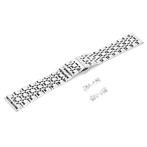 Edelstahl-Uhrenarmband, 21 Mm Ersatzband, Längenverstellbares Uhrenarmband, Schnellverschluss-Metallband, Schnallen-Uhrenzubehör für Männer und Frauen von TMISHION