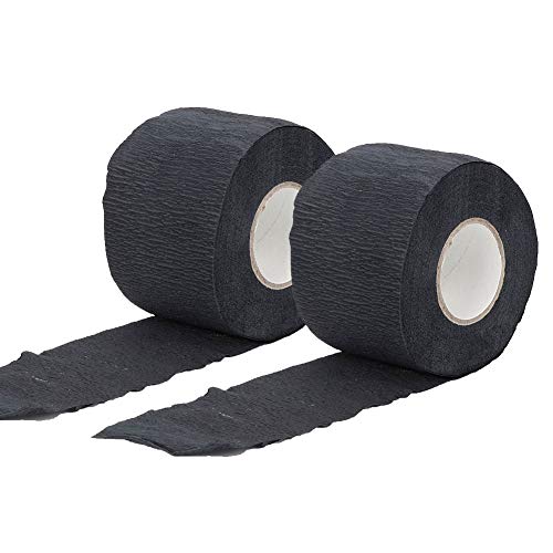 Einweg-Nackenpapier, Nackenband aus Papier, Einweg-Halsband, 2 Rollen Schwarzes Einweg-Nackenpapier, Nackenschutzstreifen, Friseurzubehör, Halskrause von TMISHION