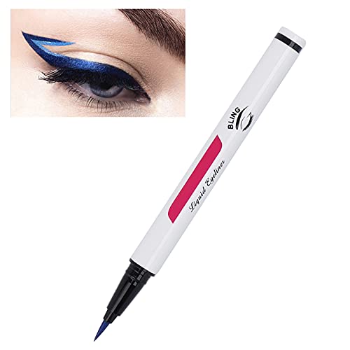 Eyeliner,Wasserfester Flüssig-Eyeliner Flüssig-Eyeliner-Stift, der Reibungslos Langlebig Ist, Wasserfest, Wischfest, Augen-Make-up-Werkzeug, 1 Ml(Blau) von TMISHION