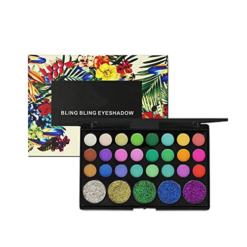 Lidschatten Palette, Makeup Shadow Palette, Nude Matte Shimmer Glitter Pigment Lidschatten Pallete Powder Longlasting Glitter Eyemakeup Cosmetic(#02) von TMISHION